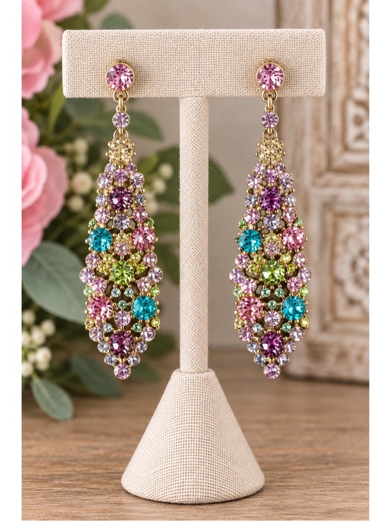 Jewelry - Multicolor Crystal Statement Drop Earrings